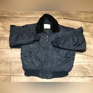 Vtg MA-2 USAF Blue CWU-36 Flyers Flight Bomber Army Military Jacket Size Medium
